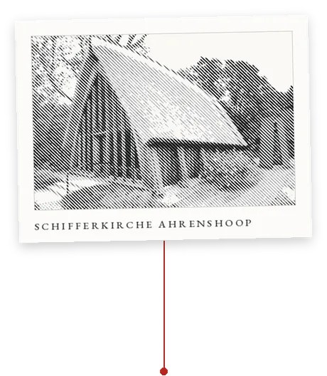 Gezeichnete Ansichtskarte Schifferkirche Ahrenshoop