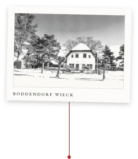 Gezeichnete Ansichtskarte Boddendorf Wieck