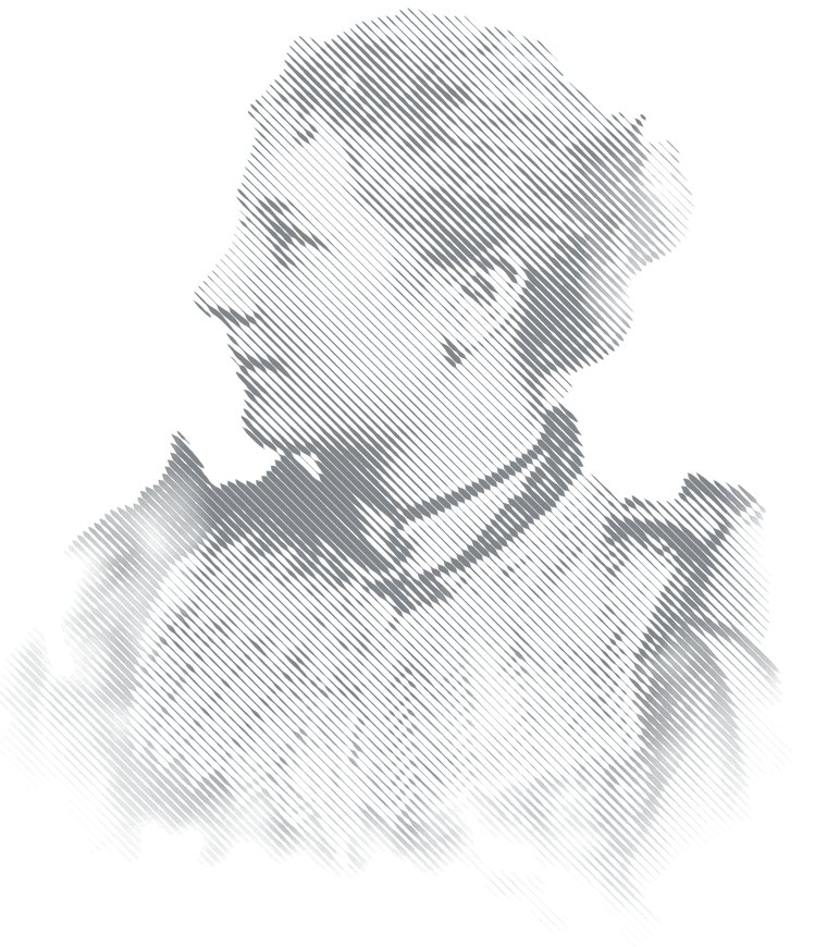 Gezeichnetes Porträt der Dichterin Martha Müller-Grählert